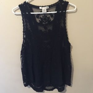 Sheer black tank top